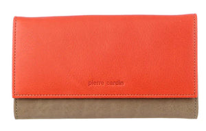Pierre Cardin - PC3262 Leather Multi Colour Large Wallet - Orange/Taupe