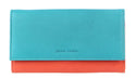 Pierre Cardin - PC3262 Leather multi colour large Wallet - Turquoise/Orange