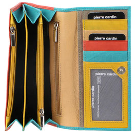 Pierre Cardin - PC3262 Leather multi colour large Wallet - Turquoise/Orange - 0