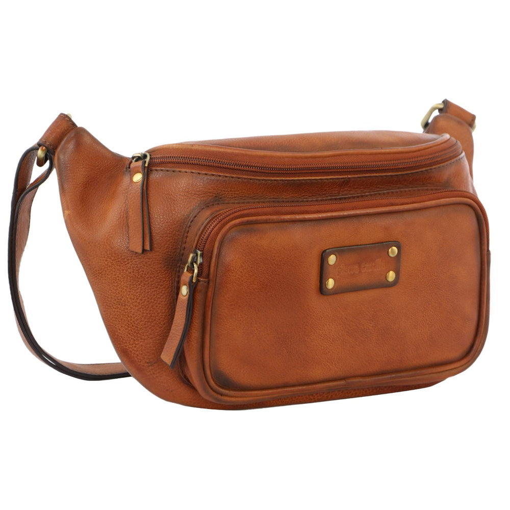 Pierre Cardin Burnished Leather Sling Bag PC3455 - Cognac