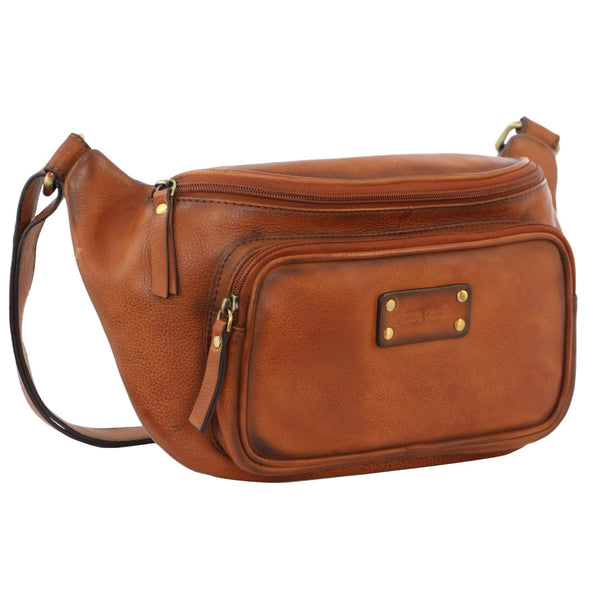 Pierre Cardin Burnished Leather Sling Bag PC3455 - Cognac