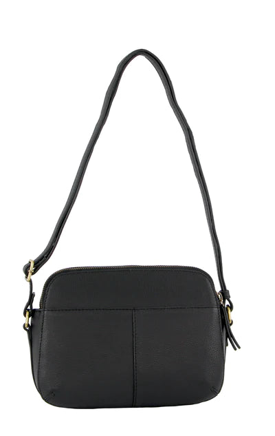 Pierre Cardin - PC3613 Small Leather 3section side bag - Black