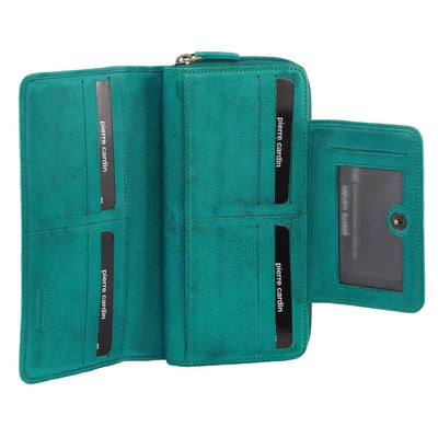 Pierre Cardin - PC3632 Large Zip Wallet - Turquoise