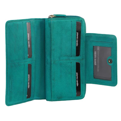 Pierre Cardin - PC3632 Large Zip Wallet - Turquoise-2