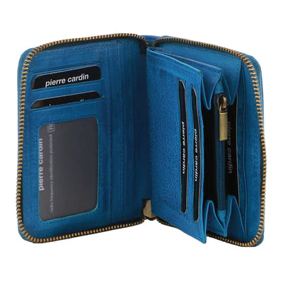 Pierre Cardin - PC3633 Small zip Wallet - Aqua - 0