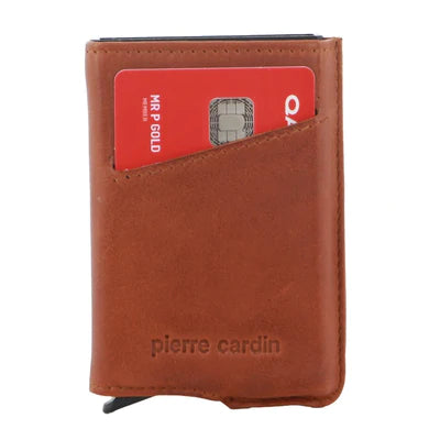 Pierre Cardin - Vert leather card holder w slider PC3643- Tan