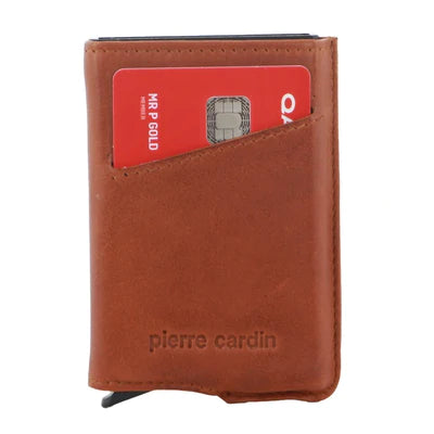Pierre Cardin - Vert leather card holder w slider PC3643- Tan-2