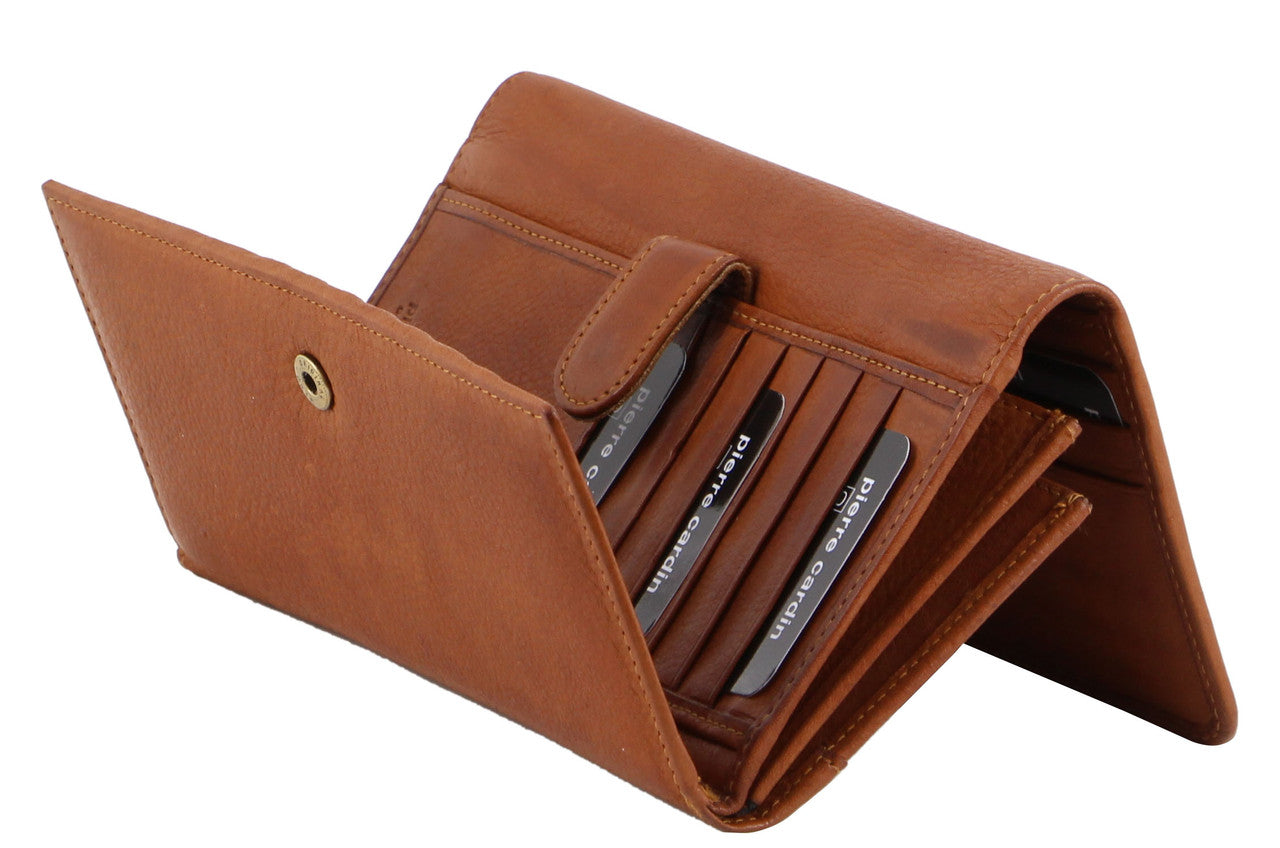 Pierre Cardin PC1976 Cognac Leather Ladies Wallet