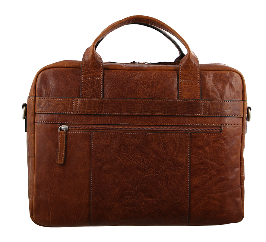 Pierre Cardin - PC2797 Rustic Leather Work/Computer Bag - Brown-2