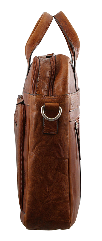 Pierre Cardin - PC2797 Rustic Leather Work/Computer Bag - Brown-3
