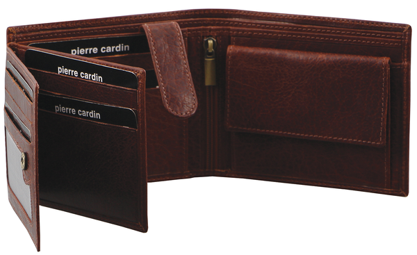 Pierre Cardin - PC2816 Rustic Leather Mens Wallet - Chestnut