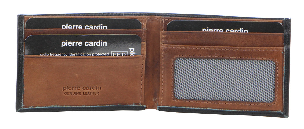 Pierre Cardin PC2629 Black/Cognac Leather Mens Wallet