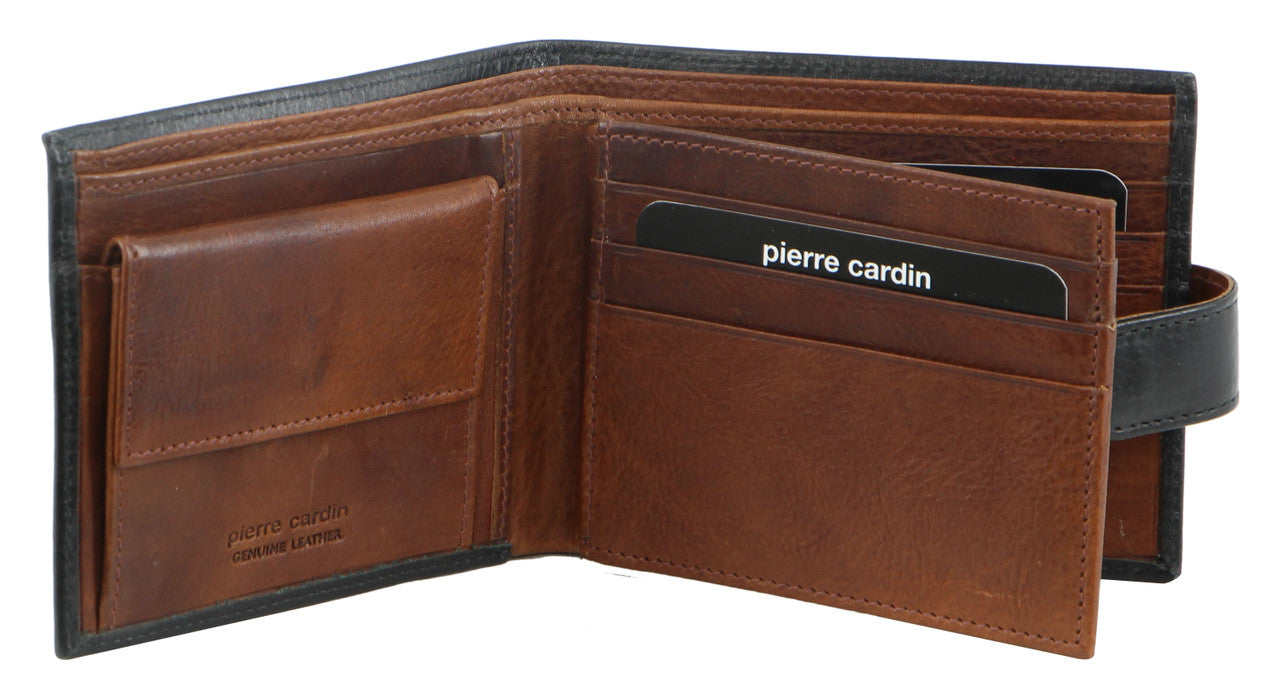 Pierre Cardin PC2631 Black/Cognac Leather Mens Wallet