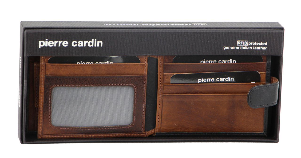 Pierre Cardin PC2631 Black/Cognac Leather Mens Wallet-4