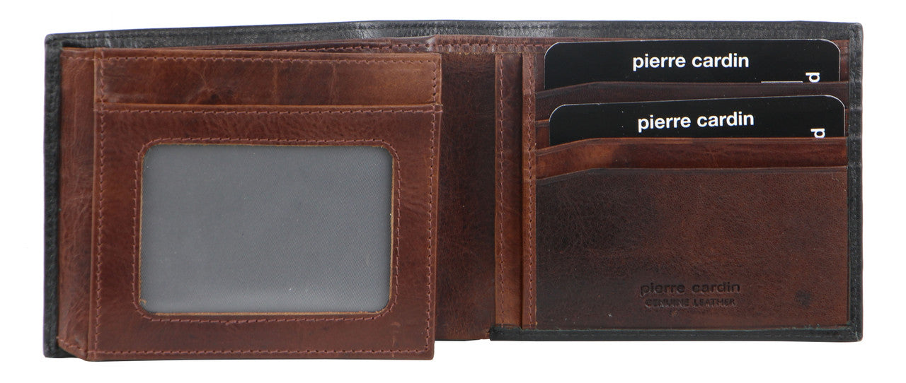 Pierre Cardin PC2632 Black/Cognac Leather Mens Wallet