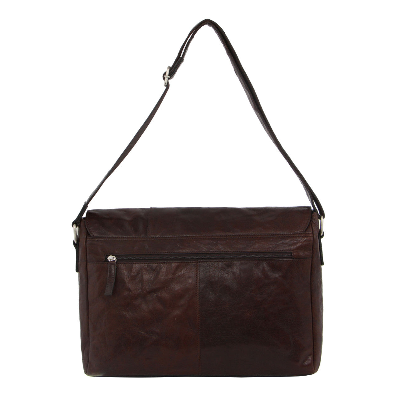 Pierre Cardin Rustic Leather Computer/Messenger Bag with flap closure