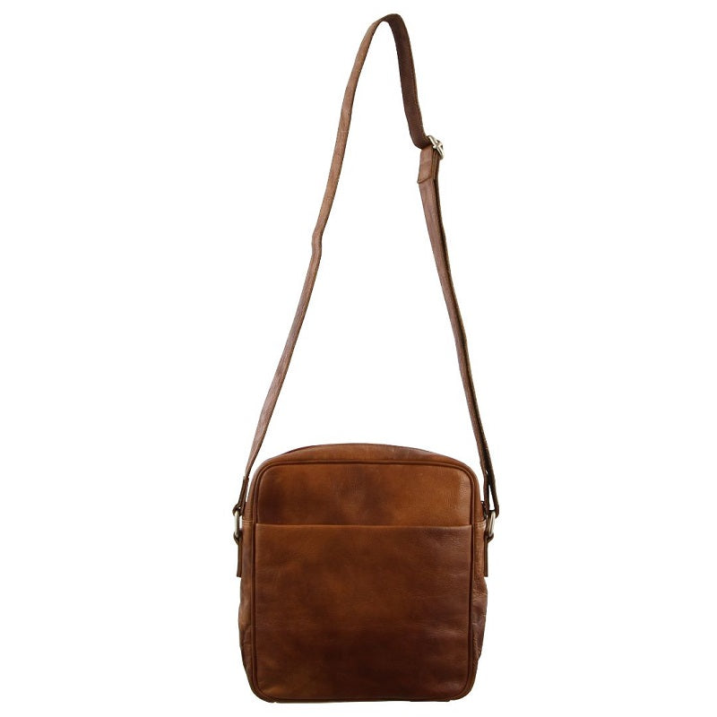 Pierre Cardin - PC2800 Rustic Leather Crossbody/Ipad Bag - Cognac