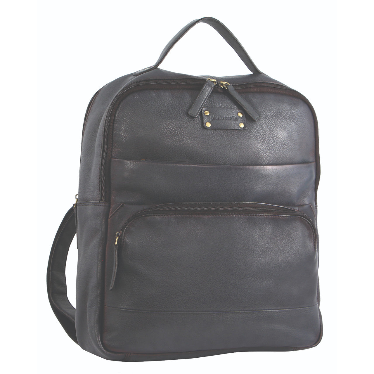 PIERRE CARDIN PC2808 Black RUSTIC LEATHER LARGE BACKPACK