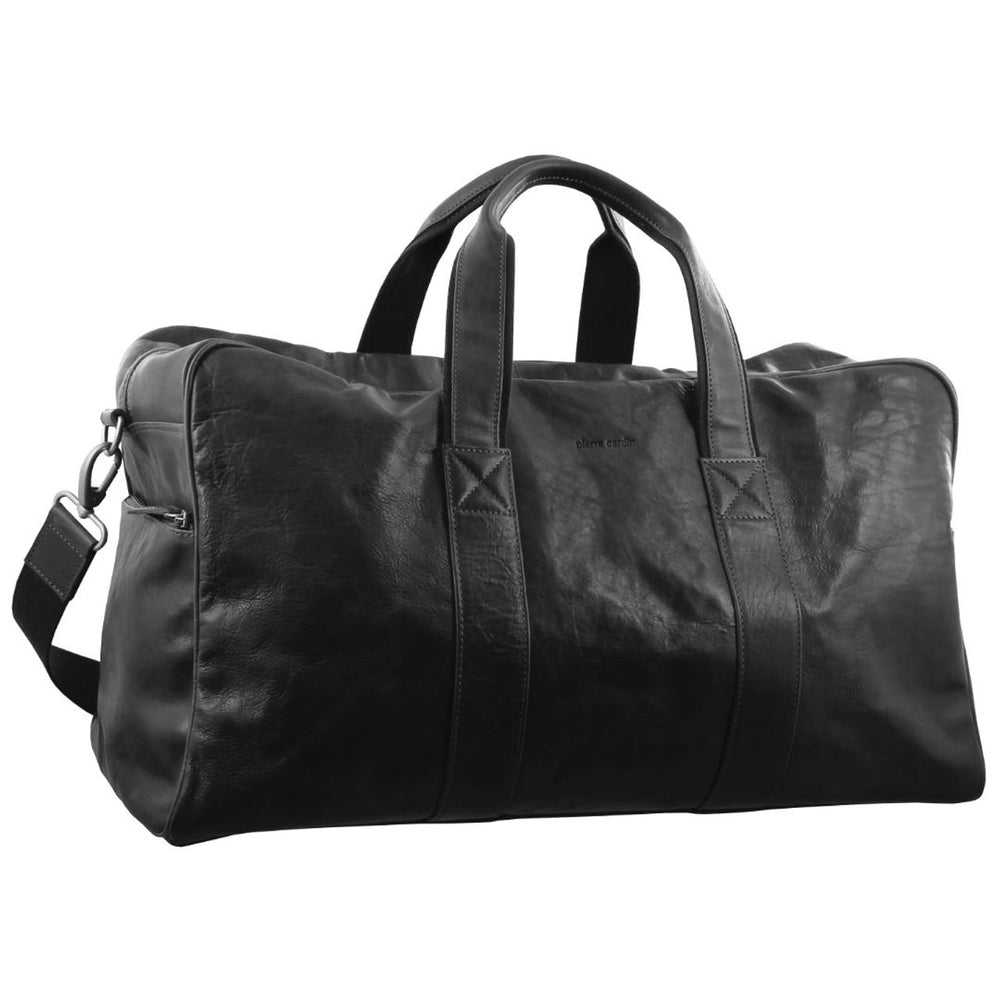 Pierre Cardin PC2825 Black Rustic Leather Overnight Bag