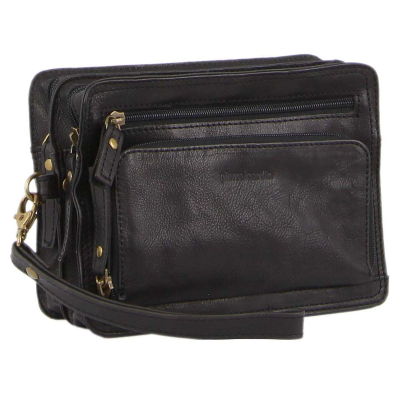 Pierre Cardin Rustic Leather Multi-compartment Organizer Bag