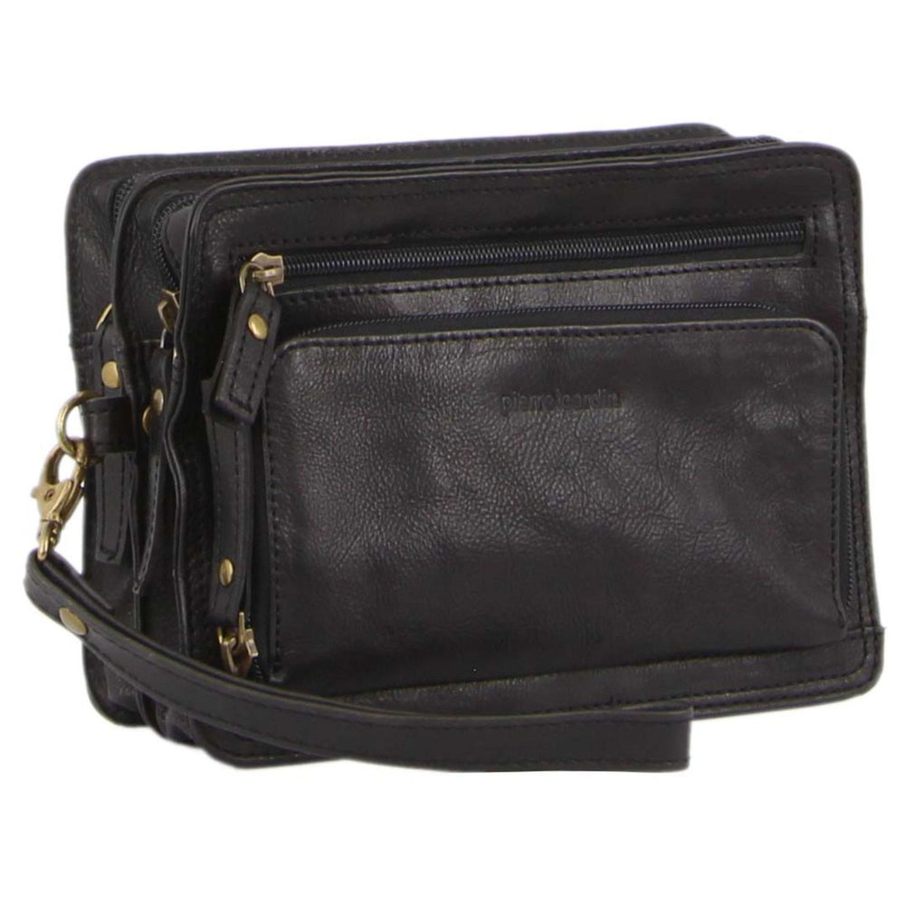 Pierre Cardin Rustic Leather Multi-Compartment Organizer Bag