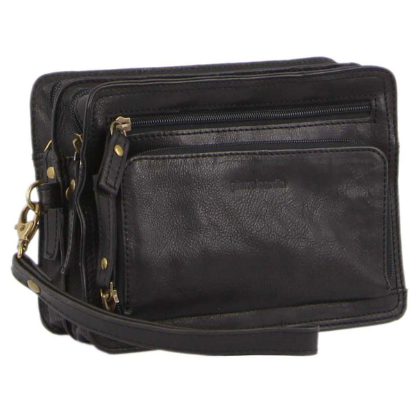 Pierre Cardin Rustic Leather Multi-Compartment Organizer Bag