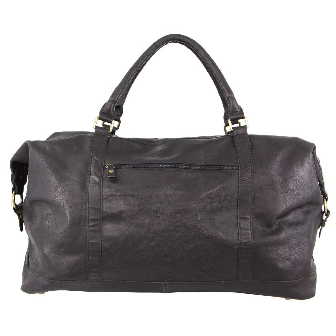 Pierre Cardin - Rustic Leather Overnight Bag with front flap pocket PC3134 - Black-3
