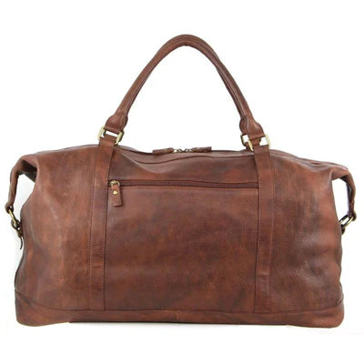 Pierre Cardin - Rustic Leather Overnight Bag with front flap pocket PC3134 - Chocolate-3