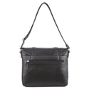 Pierre Cardin Pebbled Leather with perforated design Satchel with flap closure PC3302 Black *DC