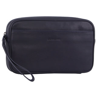Pierre Cardin Mens Leather Organizer Bag with wristletPC3505 Navy *DC