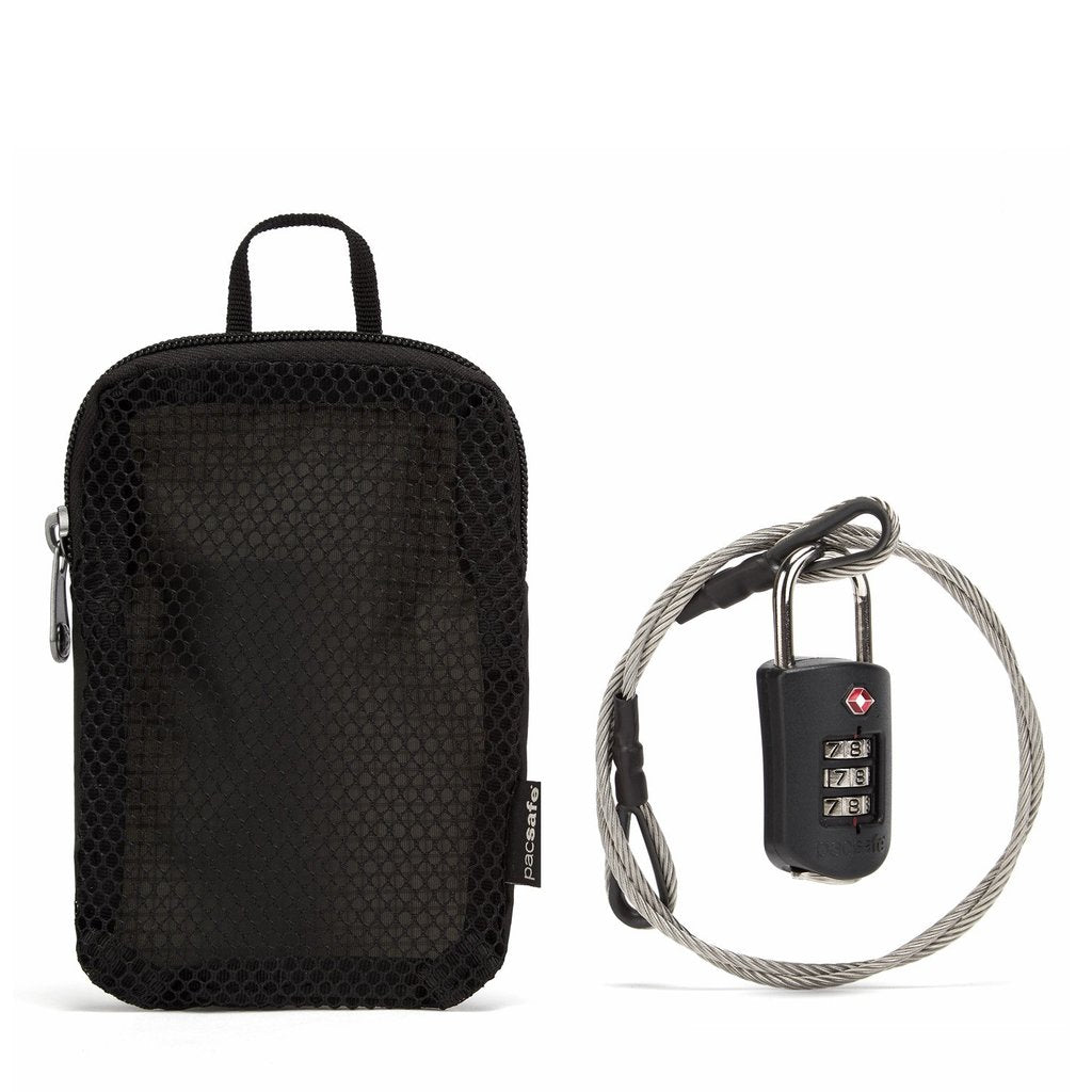Pacsafe - Prosafe 1000 Combination Lock With Steel Cable - Black