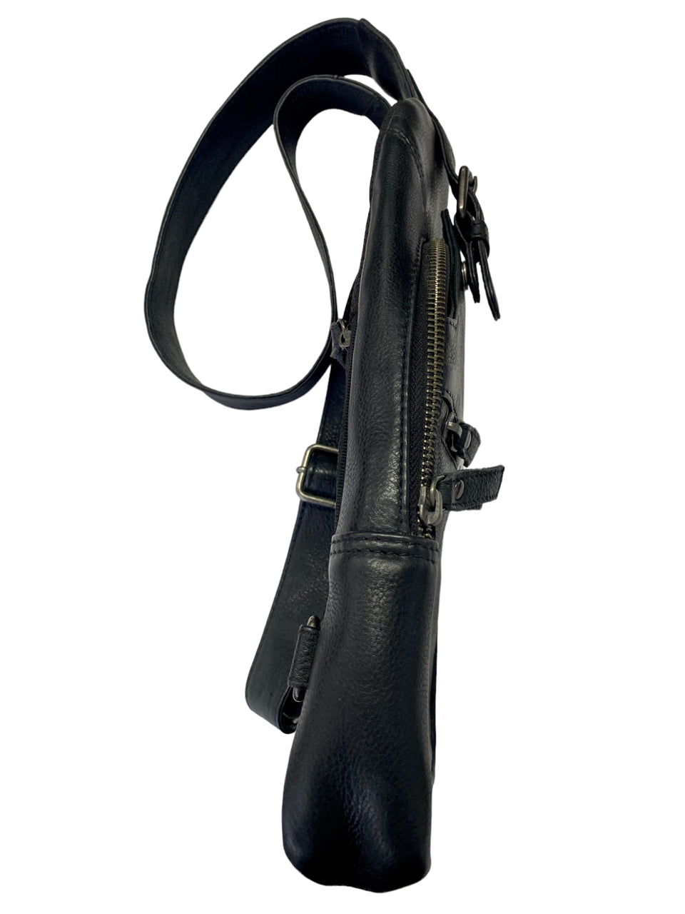 Oran - RH-4605 Mika Leather Sling chest bag - Black - 0