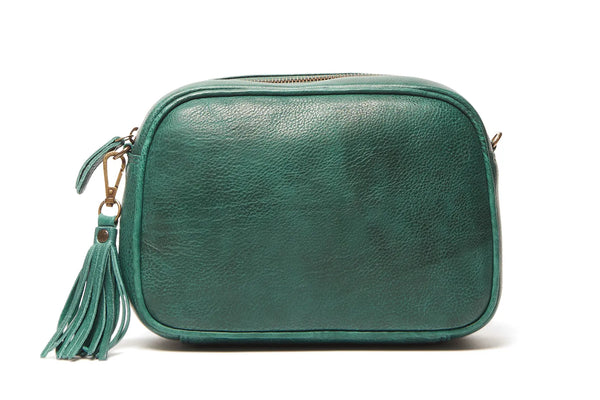 Oran - RH-473 Lucia Crossbody Leather Bag - Pine Green
