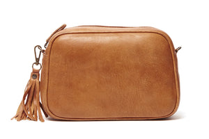 Oran - RH-473 Lucia Crossbody Leather Bag - Tan