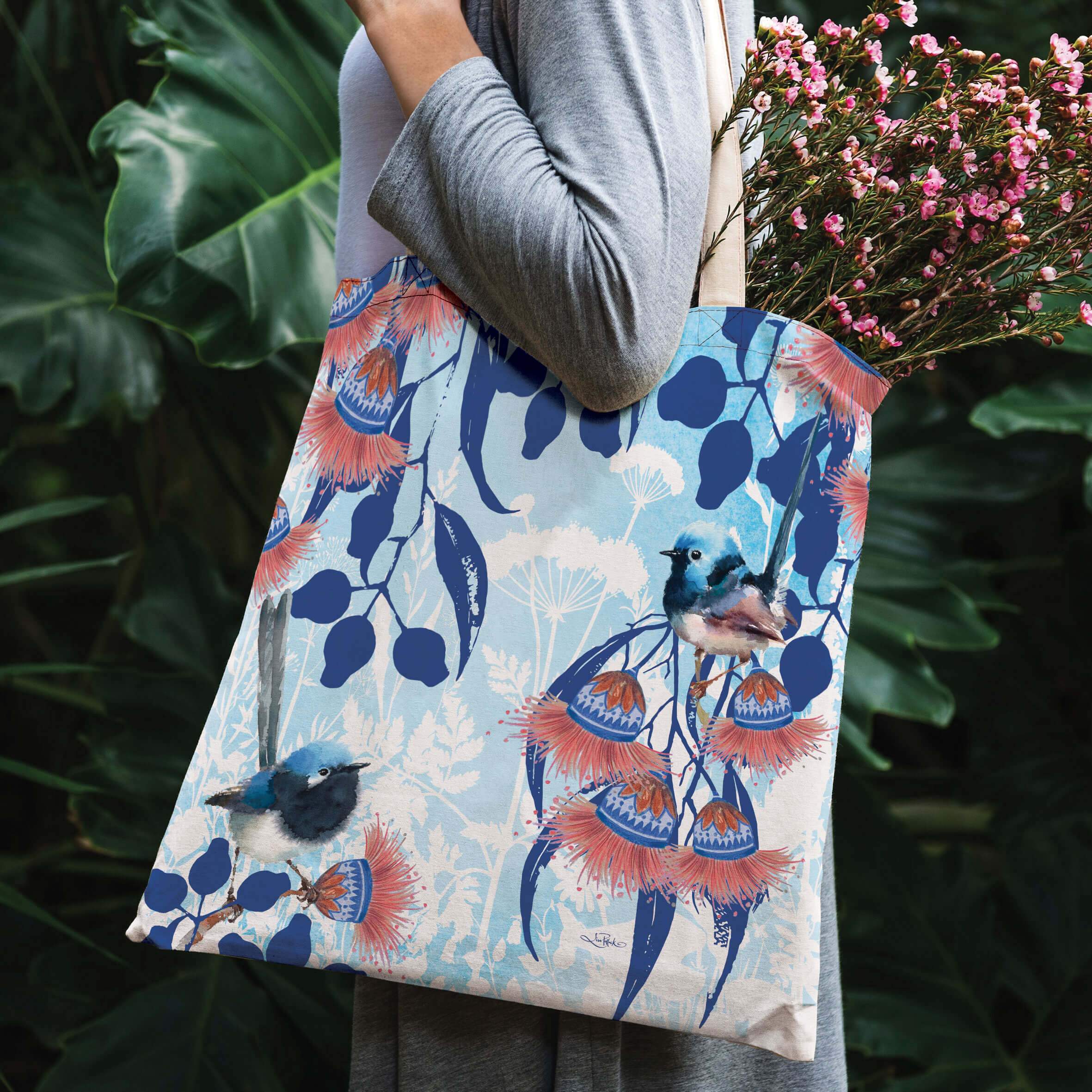 Shopping Tote - Blue Wren - 0