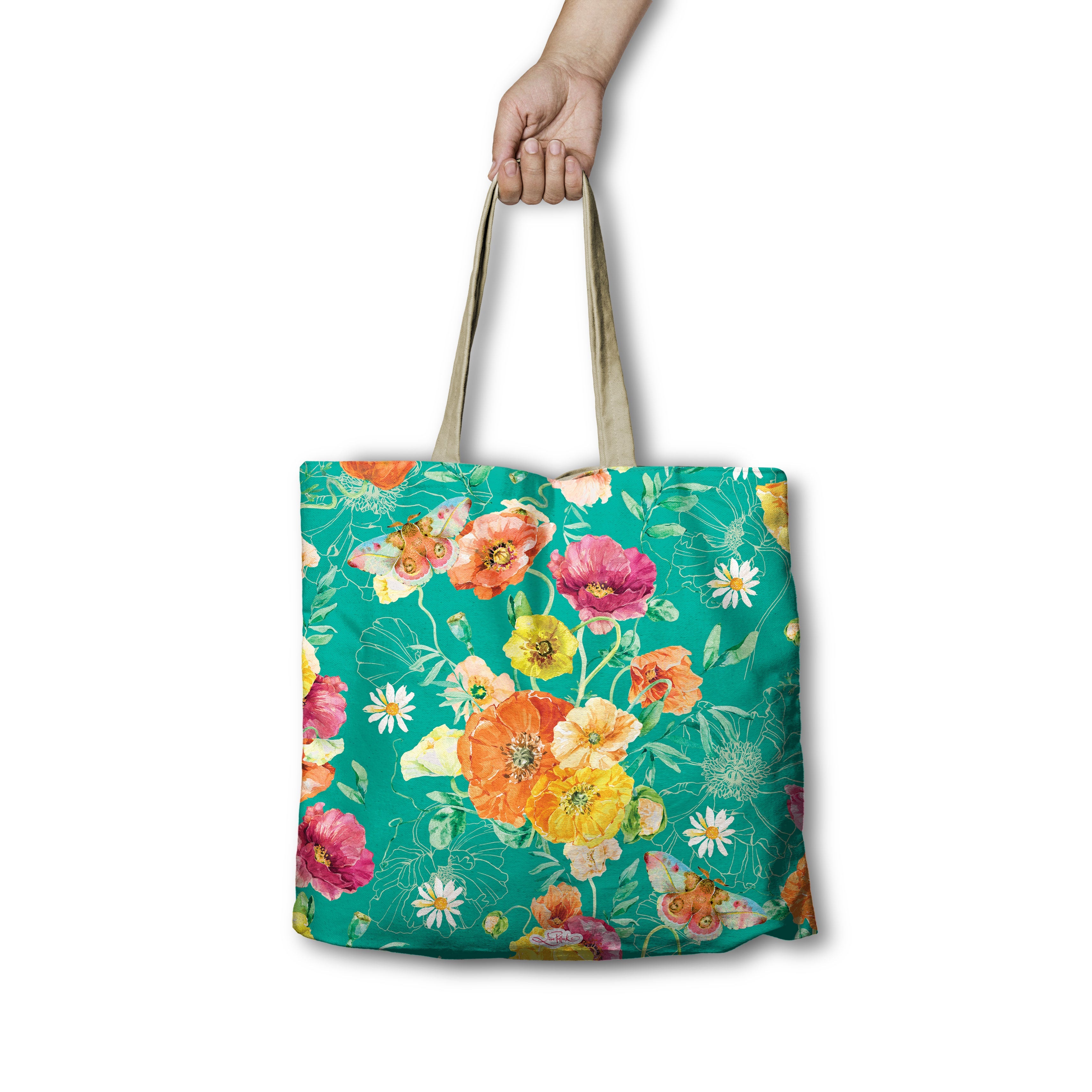 Shopping Tote - Bright Poppies-1