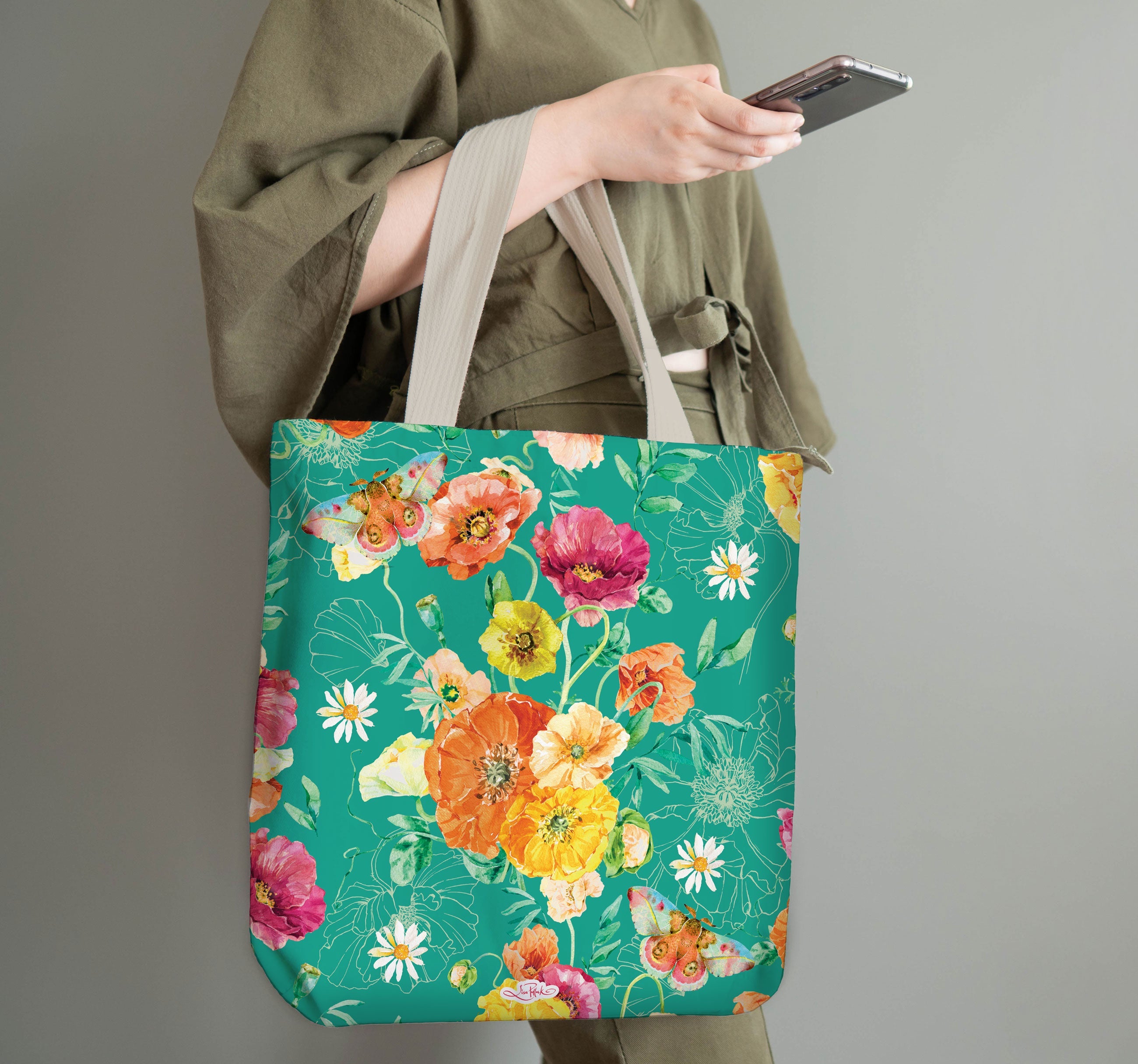 Shopping Tote - Bright Poppies