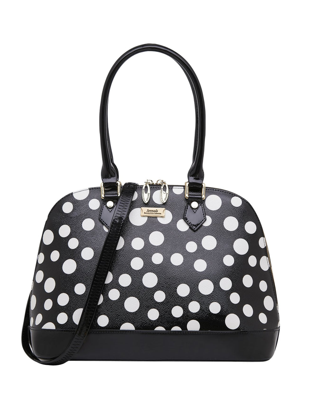 Serenade - Trish SN27-6801 Dome Leather Handbag - Polka Dot