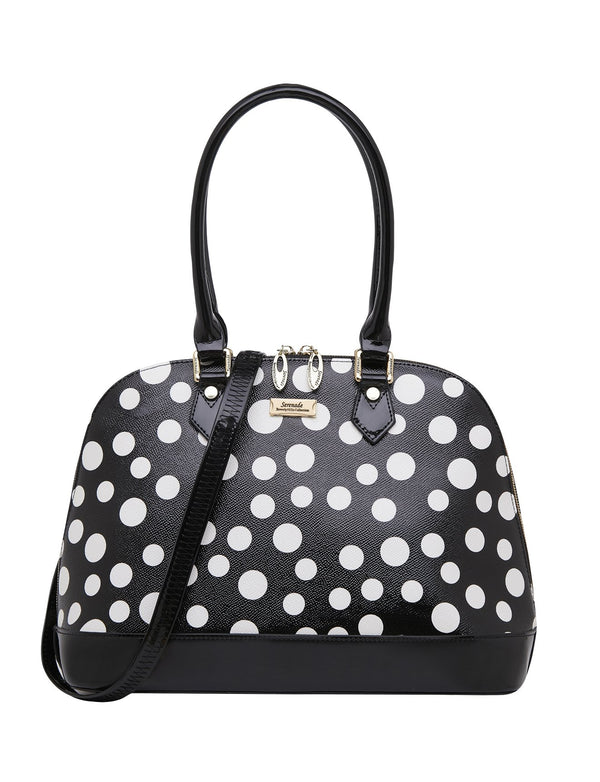Serenade - Trish SN27-6801 Dome Leather Handbag - Polka Dot