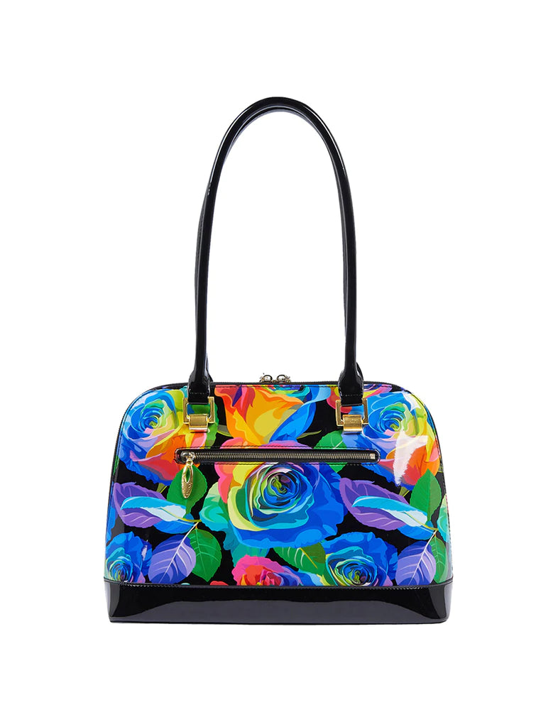 Serenade - SN36-0378 Rainbow Rose Leather Handbag - Rainbow