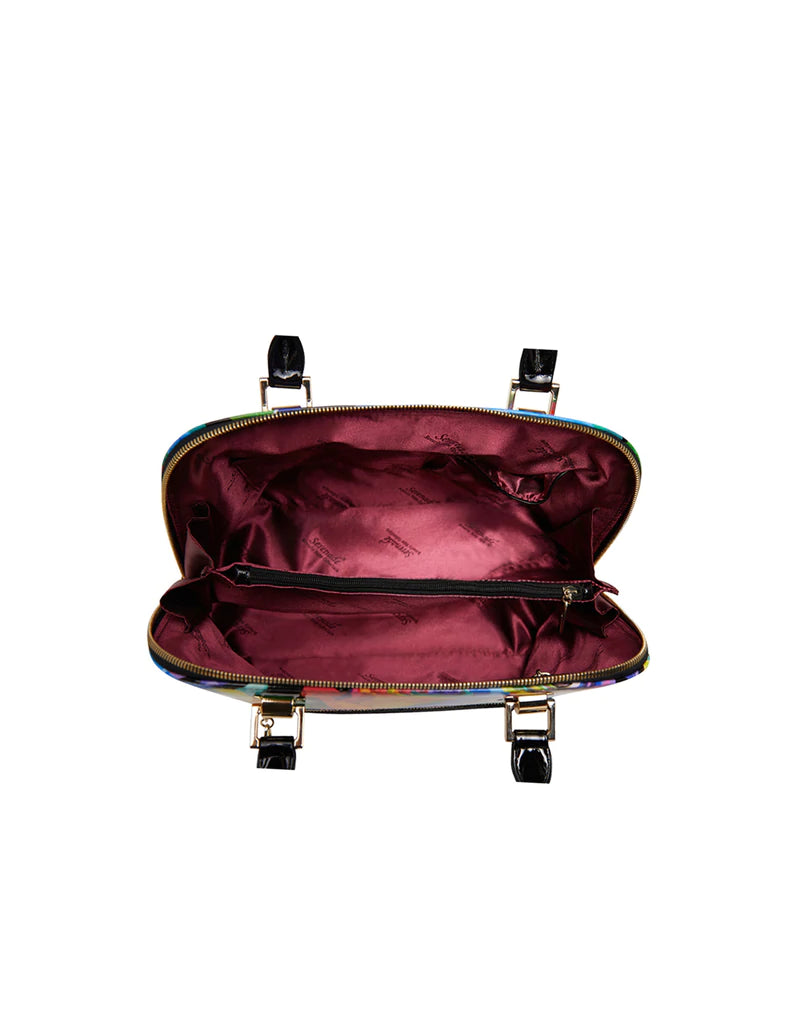 Serenade - SN36-0378 Rainbow Rose Leather Handbag - Rainbow