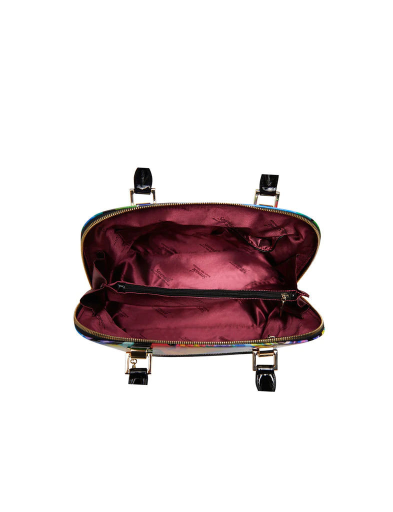 Serenade - SN36-0378 Rainbow Rose Leather Handbag - Rainbow-3