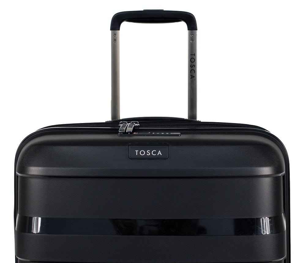 Tosca - Comet 20in Small 4 Wheel Hard Suitcase - Black