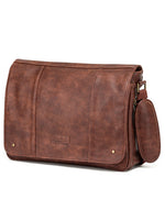 Tosca - VG004 Vegan Leather Messenger Bag - Brown