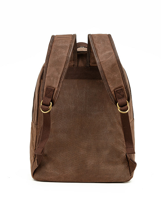 Tosca - Waxed Canvas Backpack - Brown-2