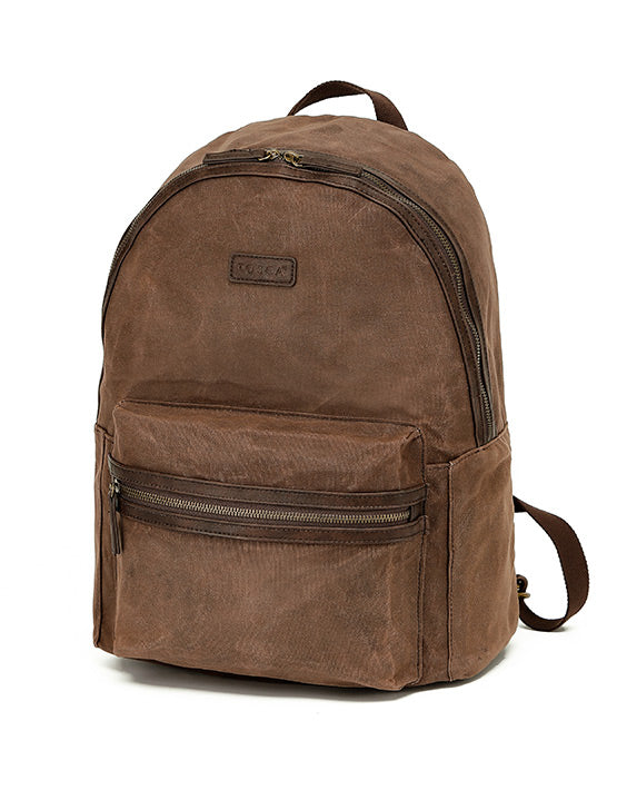 Tosca - Waxed Canvas Backpack - Brown-1