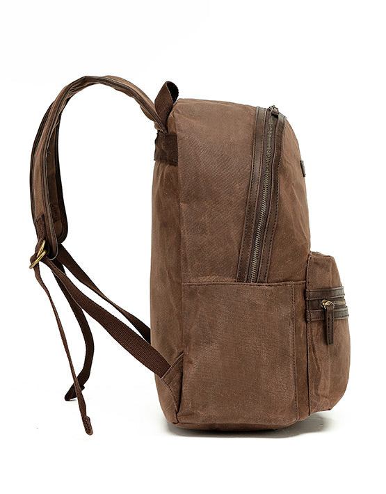 Tosca - Waxed Canvas Backpack - Brown-3