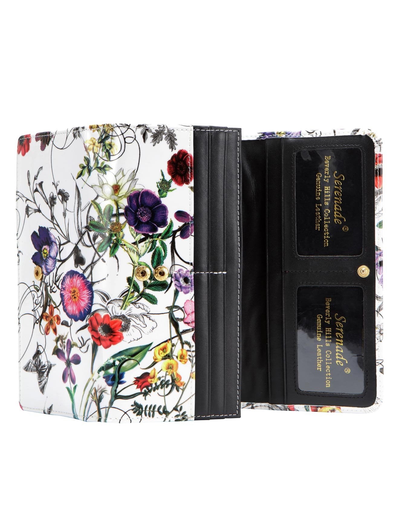 Serenade - Botanics WSH4701(G) RFID Blocking Large Leather Wallet - Floral