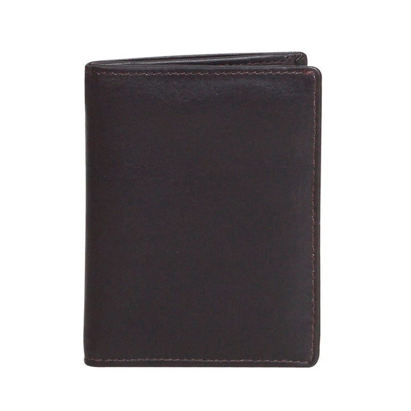 Zoomlite - Arlington Leather Rfid Flap Card Note Sleeve - Chocolate