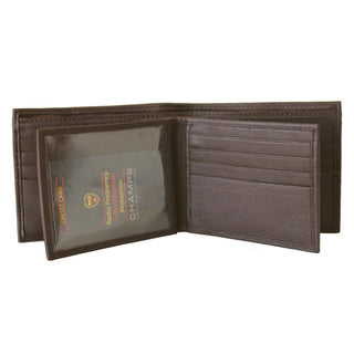 Champs - Double Flap No Tab RFID Protected Leather Wallet CH014 - Brown